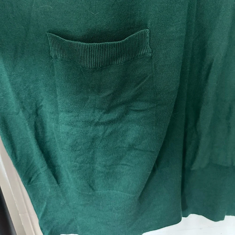 Elegant Rich Hunter Green Cardigan Sweater - Picture 3 of 6